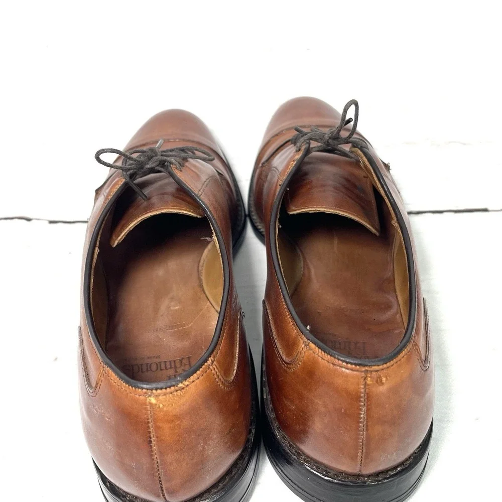Allen Edmonds Margate Shoes Men's 10A Brown Oxfords Leather Cap Toe